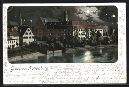 Lithographie Rottenburg A. N., Uferpartie  - Rottenburg