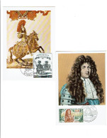 78 VERSAILLES 2 Cartes Maximum PJ Louis XIV (17/10/1970) & Carrousel LouisXVI (14/01/1978)    (65) - Commemorative Postmarks