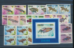 CONGO KINSHASA ZAIRE FISHS COB 918/926 BL 25 MNH - Neufs