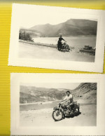 2 ,photo Personnage Sur Moto 1955  13  X 9 Cm - Moto