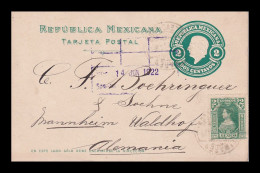 MEXICO 1922. PS Card To Germany - Mexique