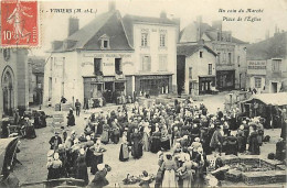 - Maine Et Loire -ref-B57- Vihiers -coin Du Marché Place De L Eglise - Magasins : Printemps De Thouars - Duverger .. - - Autres & Non Classés