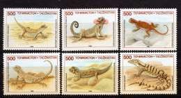 TAJIKISTAN 1994. FAUNA. LIZARDS. 6v** - Andere & Zonder Classificatie