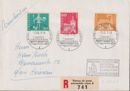 1967 Schweiz,R-Brief, Mischfrankatur, Zum:CH 356R+364L+369L, Mi:CH 697Rx+705y+710y, MARCH-CONCOURS, SAIGNELEGIER - Briefe U. Dokumente