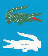 Cartes Parfumées Carte LACOSTE CROCODILE N°1 RECTO VERSO - Modern (vanaf 1961)