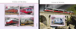Liberia 2020, Trains Of Norway, 4val In BF +BF - Eisenbahnen