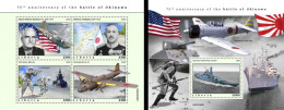 Liberia 2020, WWII, Battle Of Okinawa, Plane, Ship, 4val In BF +BF - Airplanes