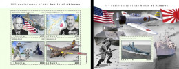 Liberia 2020, WWII, Battle Of Okinawa, Plane, Ship, 4val In BF +BF - WW2 (II Guerra Mundial)