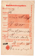 DR 1878, Hannover-L1 STADE Auf Post-Einlieferungsschein - Covers & Documents