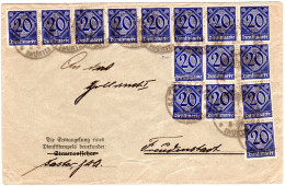 DR 1922, MeF/Massenfrankatur 15x20 Pf. Dienst Auf Brief V. Altensteig. Geprüft. - Oficial