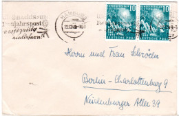 BRD 1949, MeF Paar 10 Pf. Bundestag Auf Bedarfs-Brief Hamburg N. Berlin. - Storia Postale