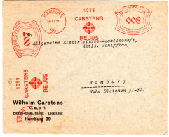 DR 1931, 7+8 Pf. AFS Carstens + Relius Auf Firmen Orts-Brief V. Hamburg - Briefe U. Dokumente