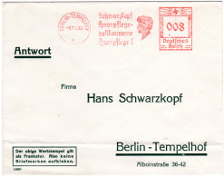 DR 1935, 8 Pf. AFS Schwarzkopf Haarpflege Auf Orts-Brief V. Berlin-Tempelhof - Briefe U. Dokumente