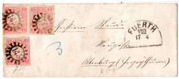 Bayern, MeF 3x3 Kr. Auf Kl. Brief M. MR 145 Fürth N. Altenburg, Preussen - Covers & Documents