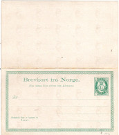 Norwegen 14 V2, Ungebr.  6 öre Doppelkarte, Variante!! - Covers & Documents