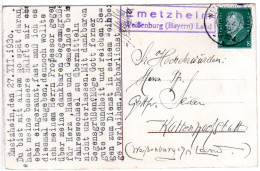 DR 1930, Landpost Stpl. EMETZHEIM Weissenburg Land Auf Karte M. 8 Pf. - Brieven En Documenten