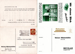 DR 1939, Wetzlarer Möbelwerkstätten Reklame-Faltkarte M. 3 Pf. U. Werbestempel - Briefe U. Dokumente