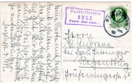 Bayern 1918, Posthilfstelle SULZ Taxe Rain Schwb.1 Auf Karte M. 7 1/2 Pf. - Cartas & Documentos