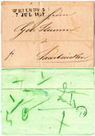 Thurn & Taxis 1837, L2 Weilburg Auf Franko Brief N. Saarbrücken - Vorphilatelie