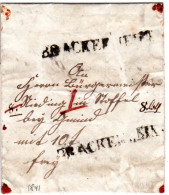 Württemberg 1841, L1 BRACKENHEIM Auf Franko Wert Brief N. Stoffel B. Gmünd - Prephilately