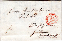 Württemberg 1848, Roter Steigbügelstpl. HEILBRONN Auf Frankobrief N. Schorndorf - Prephilately
