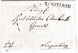 Württemberg 1839, L1 KÜNZELSAU Klar Auf Franko Brief V. Internhof N. Langenburg - [Voorlopers