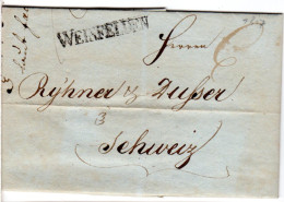 Schweiz 1817, Thurgau-L1 WEINFELDEN Auf Porto Brief M. Kpl. Inhalt. - Covers & Documents