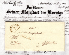 Bayern 1844, HKS ANSBACH U. "Nach Abg." Auf Brief N. Eichstätt - Prefilatelia