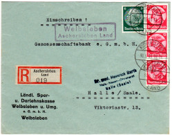 DR 1933, WELBSLEBEN Aschersleben Land, Landpost Stpl. Auf Einschreiben Brief  - Briefe U. Dokumente