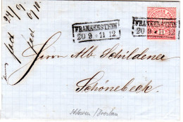 NDP 1869, Schlesien R2 FRANKENSTEIN Auf Brief M. 1 Gr. N. Schönebeck - Covers & Documents