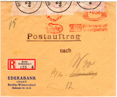DR 1937, 58 Pf. Edeka Freistempel F. Einschreiben Orts-Postauftrag V. Berlin - Briefe U. Dokumente