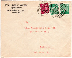 DR 1923, 20+2x40 Mk. Auf Brief V. Ronneburg M. Bahnpost Glauchau-Gera Z.2291. - Storia Postale