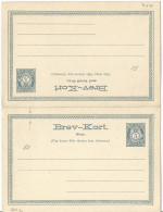 Norwegen P23, Ungebr. 5 öre Doppel Ganzsache M. Variante "zusätzl. Eckornament"  - Covers & Documents