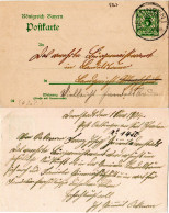 Bayern 1904, K1 OETTINGEN SCHWABEN Auf Ganzsache V. Dornstadt.  - Briefe U. Dokumente