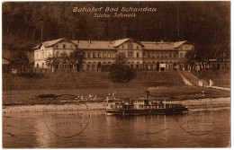 1.12.22, BAD SCHANDAU, BAHNHOF, 1932, POSTCARD - Bad Schandau