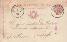 Italy. A205. Mignano. 1899. Annullo Grande Cerchio MIGNANO, Su Cartolina Postale - Marcophilia