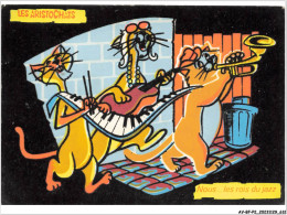 AV-BFP2-0494 - WALT-DISNEY - Les Aristochats - Nous Les Rois Du Jazz CARTE TISSUS - Disneyland