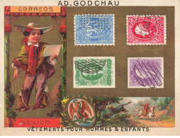 CHROMO #CL30820 AD GODCHAU CORREOS MEXICO MEXIQUE TIMBRES HUTINET PARIS - Andere & Zonder Classificatie