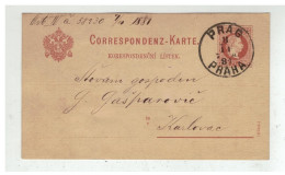 Autriche - Entier Postal 2 Kreuser De PRAG PRAHA à Destination De KARLSTADT KARLOVAC CROATIA 1881 - Entiers Postaux