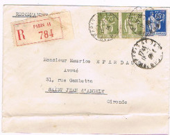 PARIS41 LR S/ YT PAIX 284A (2) & 365  Lettre De Me MORILOT Avocat  Au Conseil D'état Et Cour De Cassation  76 - 1932-39 Paix