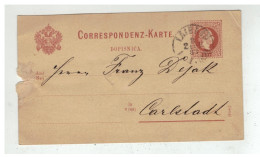 Autriche - Entier Postal 2 Kreuser De LAIBACH à Destination De KARLSTADT KARLOVAC CROATIA 1883 - Interi Postali