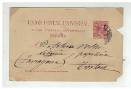 Espagne - Entier Postal 10 Centimos De HAVERIG ?? à Destination De TORTOSA 1891 - 1850-1931