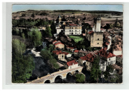 24 BOURDEILLES LE CHATEAU DONJON POLYGONAL CHATEAU RENAISSANCE PONT DU XII NÂ°24 VUE AERIENNE - Andere & Zonder Classificatie