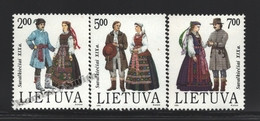 Lituanie – Lithuania – Lituania 1992 Yvert 439-41, Regional Traditional Costumes (I) - MNH - Lituanie