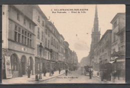 CPA 69 - Villefranche Sur Saône -mairie Et Rue Nationale - Villefranche-sur-Saone