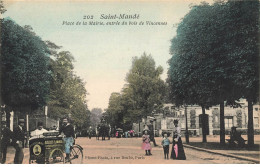 94 SAINT MANDE #21728 PLACE DE LA MAIRIE ENTREE BOIS VINCENNES  VENDEUR AMBULANT TRIPORTEUR VOITURE A CHEVAL - Saint Mande