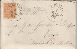 Italy. A205. Carinola. 1892. Annullo Grande Cerchio CARINOLA, Su Su Piccola Lettera, Completa Di Testo - Poststempel