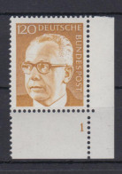 Bund 691 Eckrand Rechts Unten Mit FN 1 Gustav Heinemann 120 Pf Postfrisch - Altri & Non Classificati