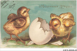 AV-BFP2-0295 - VOEUX - Heureuses Pâques - Poussins - Carte Gaufrée - Ostern