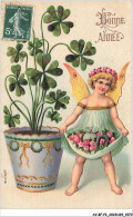 AV-BFP2-0972 - ANGE - Bonne Année - Ange Avec Des Ailes De Papillon - Carte Gaufrée - Anges